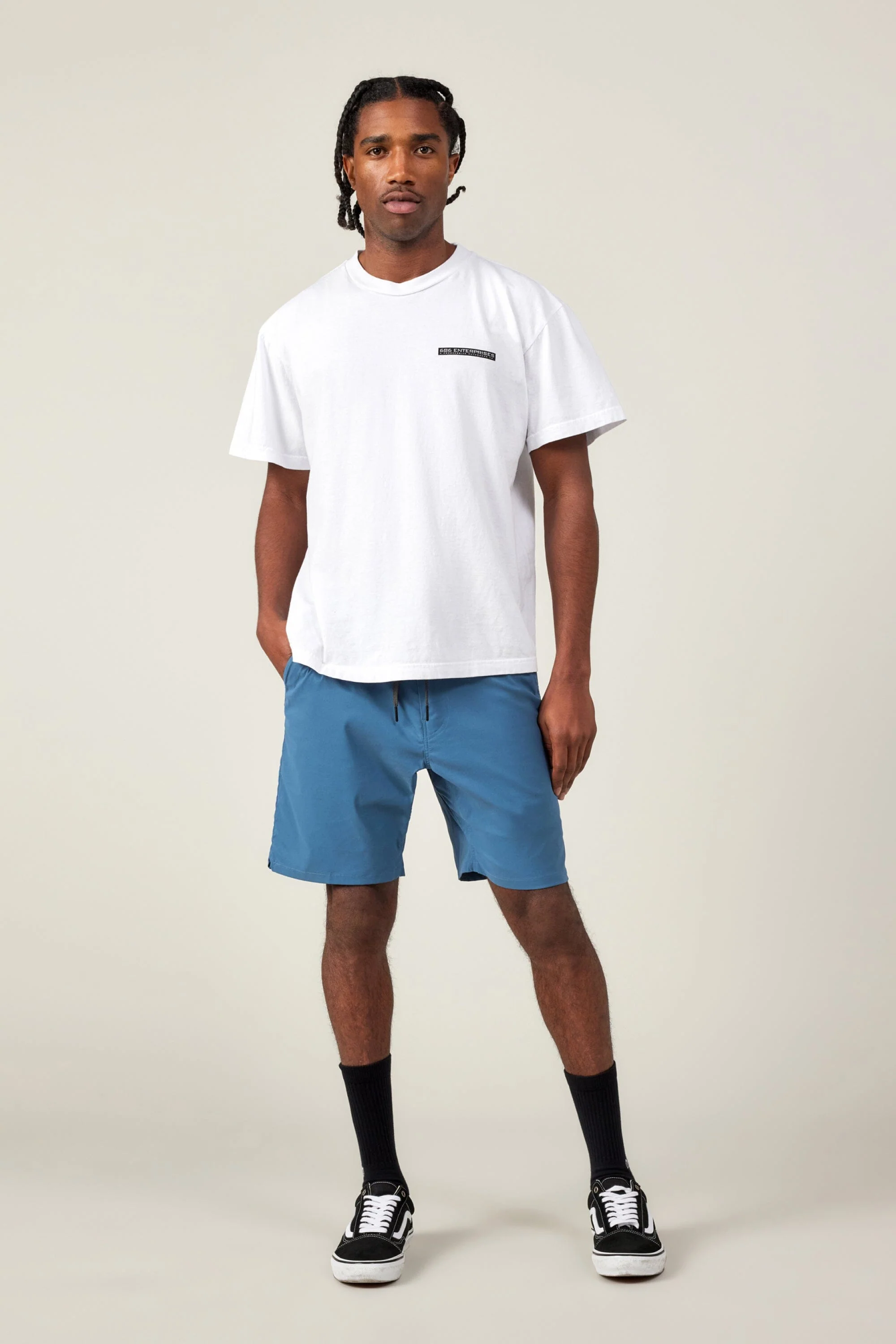 686 Everywhere Featherlight Chino Shorts Flint Blue - Image 3