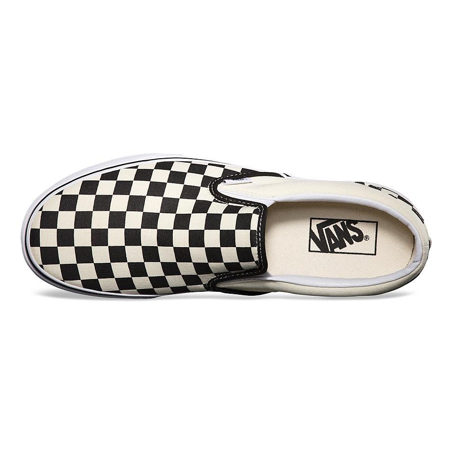 VANS Checkerboard Classic Slip-On Shoes Black/White - Image 3