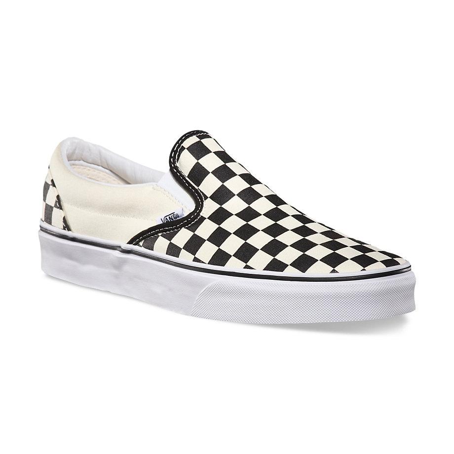 VANS Checkerboard Classic Slip-On Shoes Black/White - Image 4