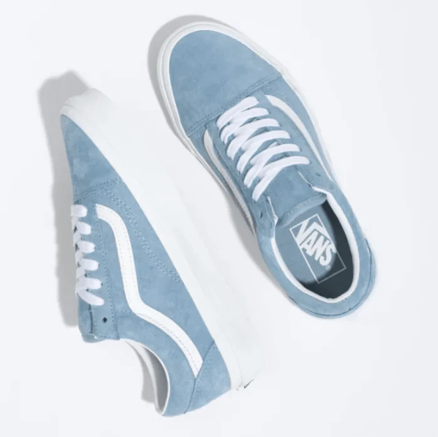 VANS Women's Pig Suede Old Skool Shoes Ashley Blue - Image 3