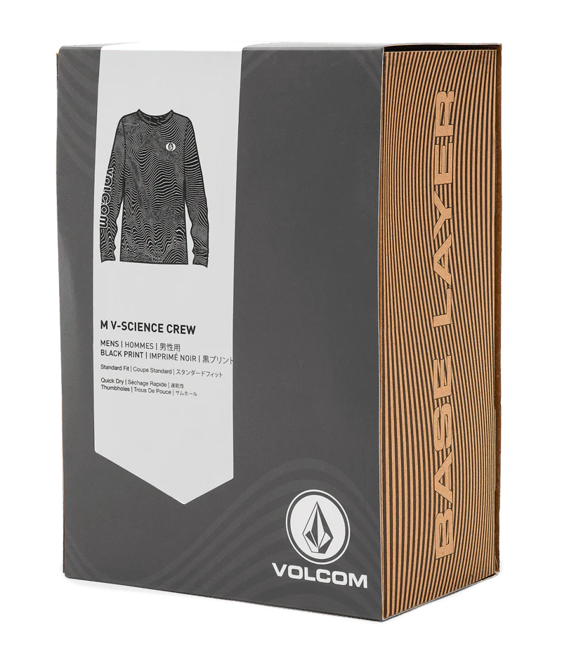 VOLCOM V-Science Crew Base Layer Top Black Print - Image 3